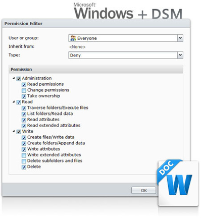 DSM Embedded Windows ACL